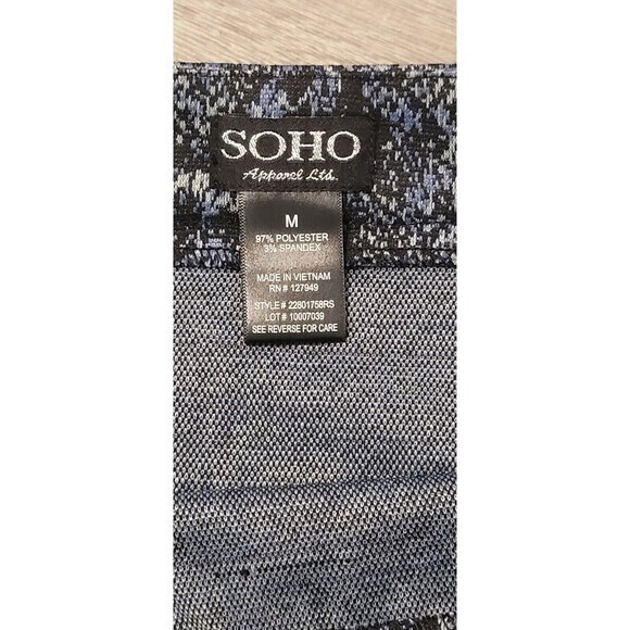 Soho Apparel Blue Black Snake Skin Print Pencil Skirt Women's‎ Size M - Picture 8 of 9